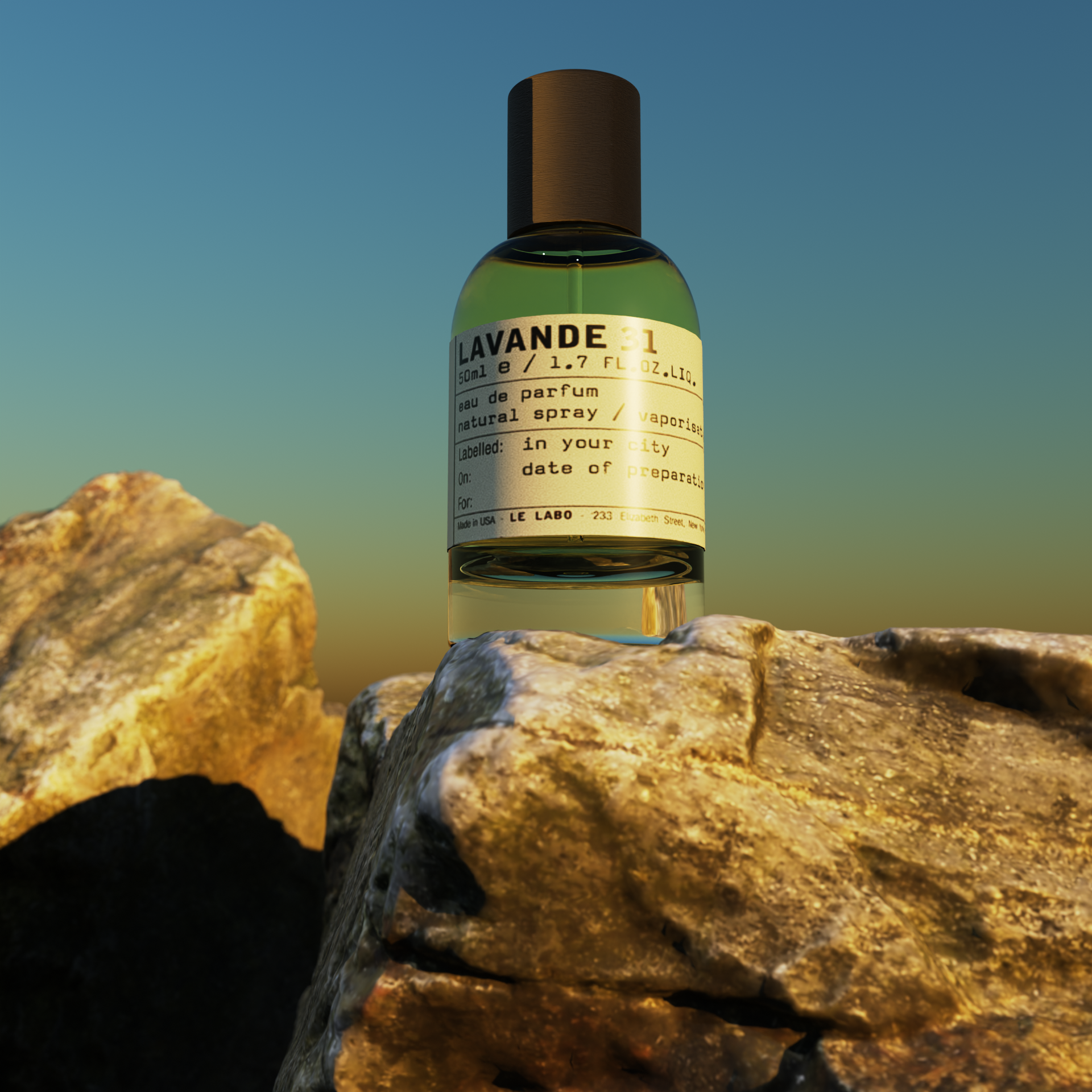Le Labo Lavande 31 on desert rocks