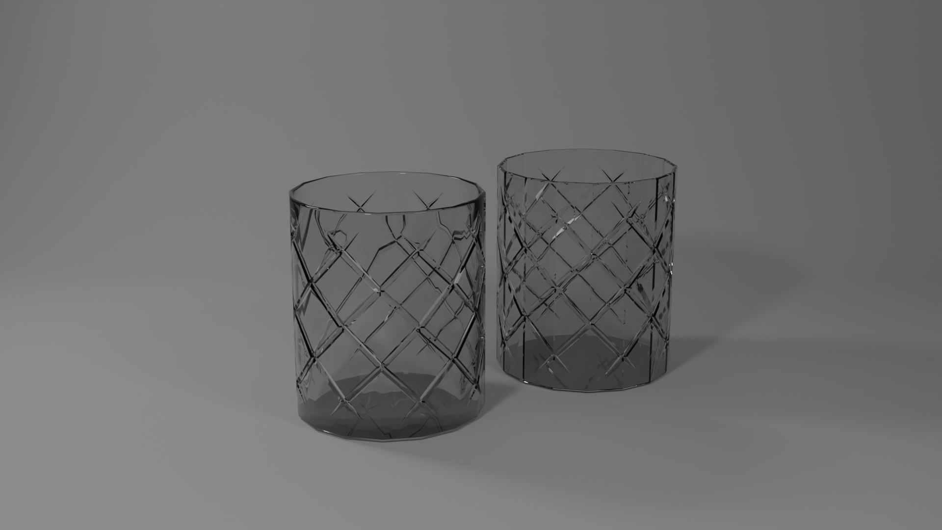 Crystal whisky glasses render